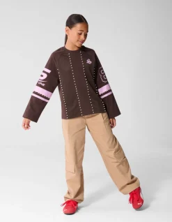 Parel Mesh Longsleeve Donkerbruin