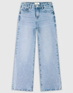 Parel Wide Leg Fit Jeans Blauw