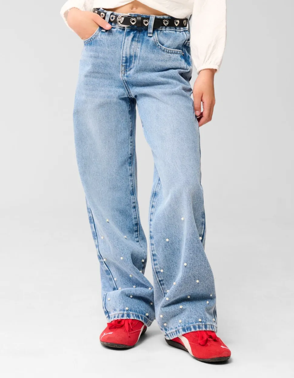 Parel Wide Leg Fit Jeans Blauw
