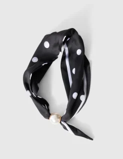 Pearl Dotted Sjaal Ketting Zwart/Wit