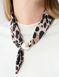 Pearl Leopard Sjaal Ketting Bruin