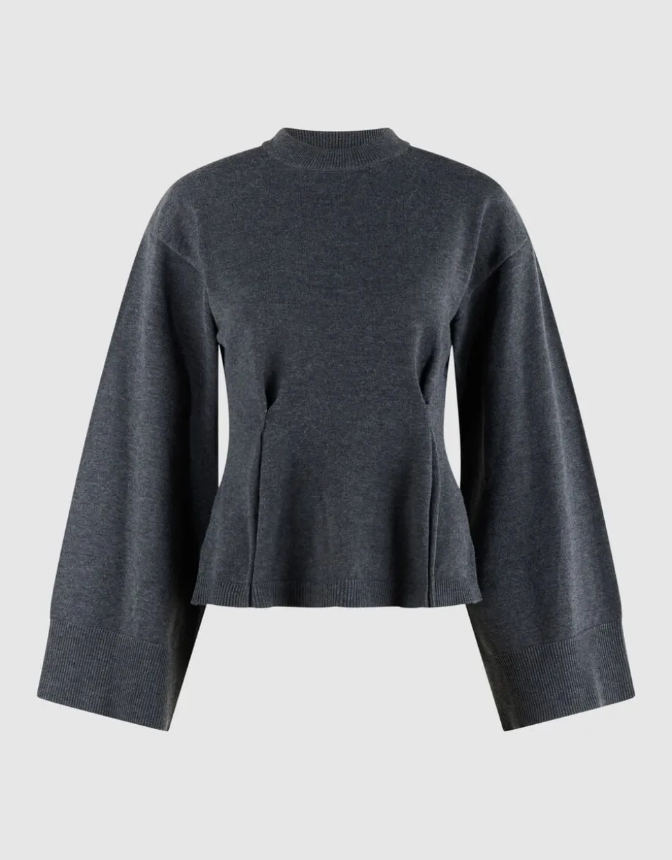 Peplum Gebreide Trui Donkergrijs