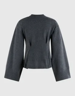 Peplum Gebreide Trui Donkergrijs