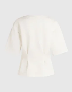 Peplum Scuba T-shirt Gebroken Wit
