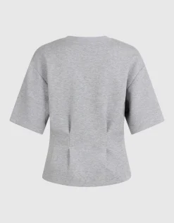 Peplum Scuba T-shirt Lichtgrijs