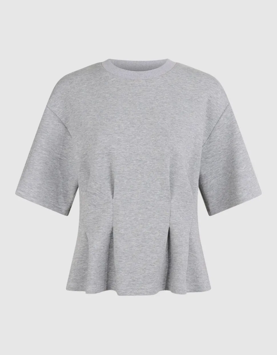 Peplum Scuba T-shirt Lichtgrijs