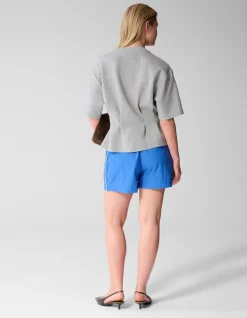 Peplum Scuba T-shirt Lichtgrijs