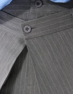 Pinstripe Pleated Pantalon Donkergrijs