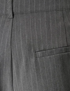Pinstripe Pleated Skort Donkergrijs