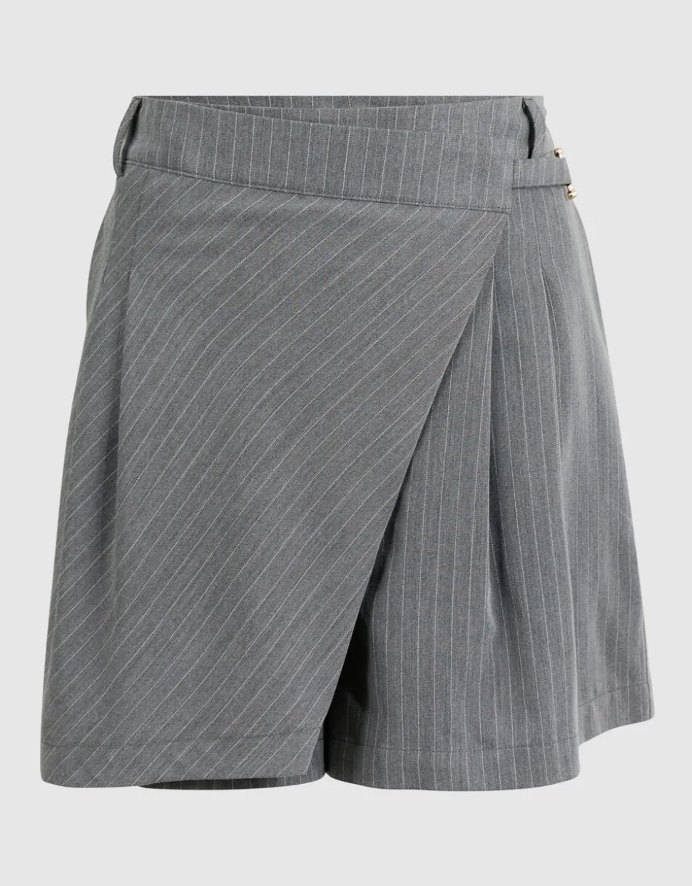 Pinstripe Pleated Skort Donkergrijs