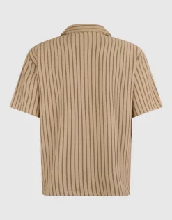 Pinstripe Rib Overhemd Zand