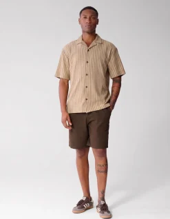Pinstripe Rib Overhemd Zand
