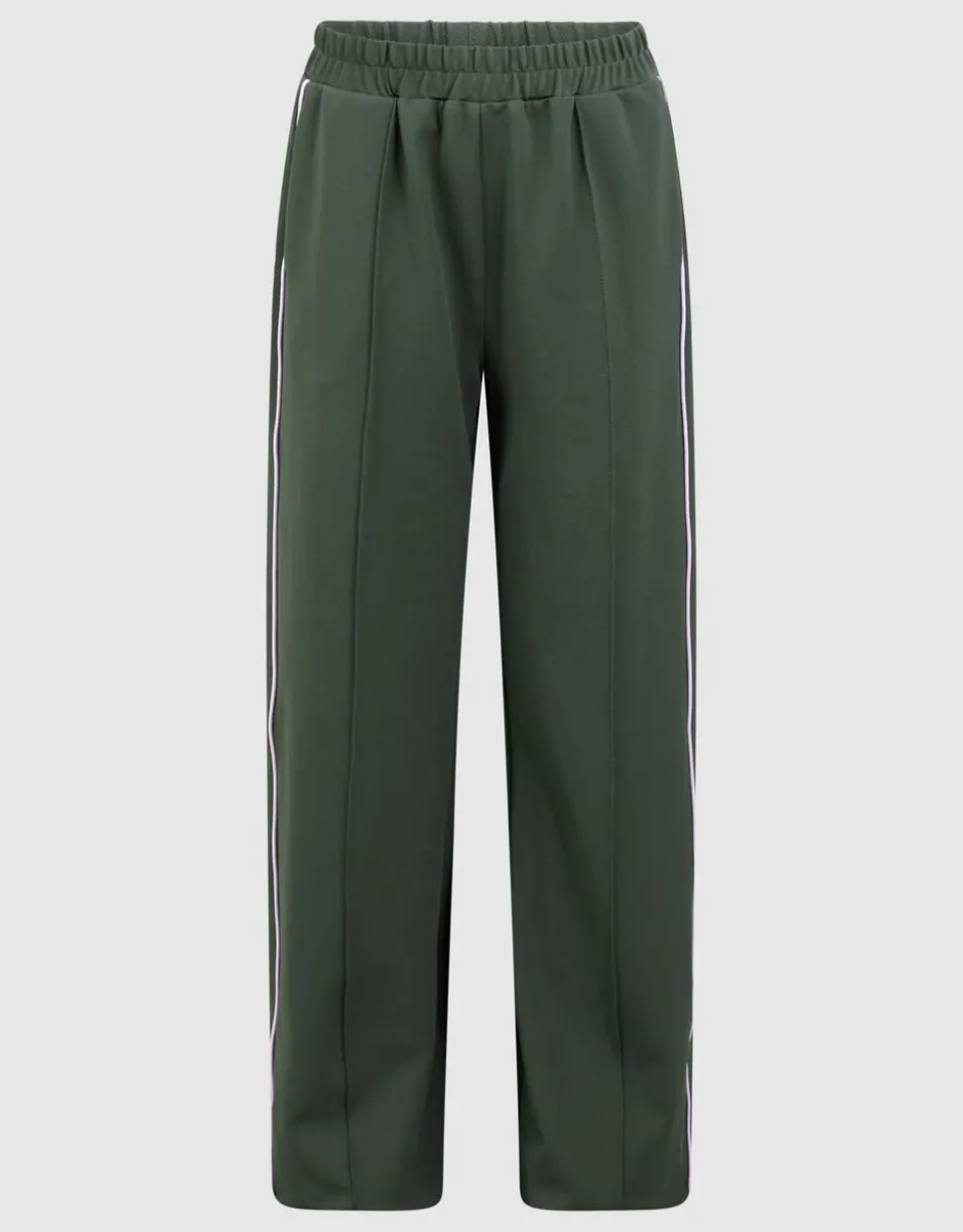 Piping Wide Leg Fit Broek Donkergroen