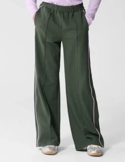 Piping Wide Leg Fit Broek Donkergroen