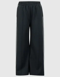 Piping Wide Leg Fit Broek Zwart