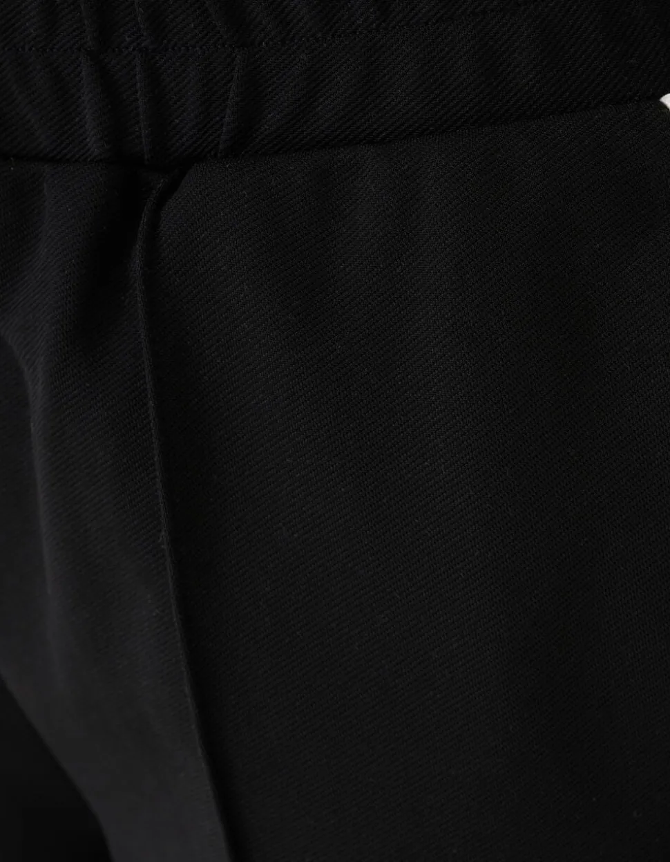 Piping Wide Leg Fit Broek Zwart