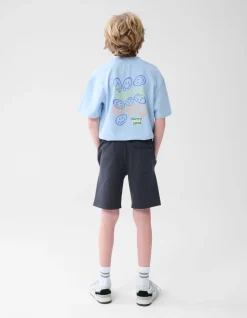 Pique Label Short Donkergrijs