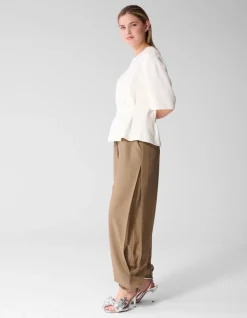 Pleat Balloon Fit Broek Bruin