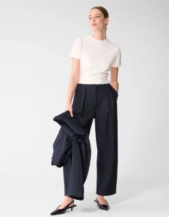 Pleated Broek Donkerblauw By Lonneke