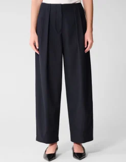 Pleated Broek Donkerblauw By Lonneke