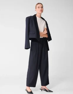 Pleated Broek Donkerblauw By Lonneke