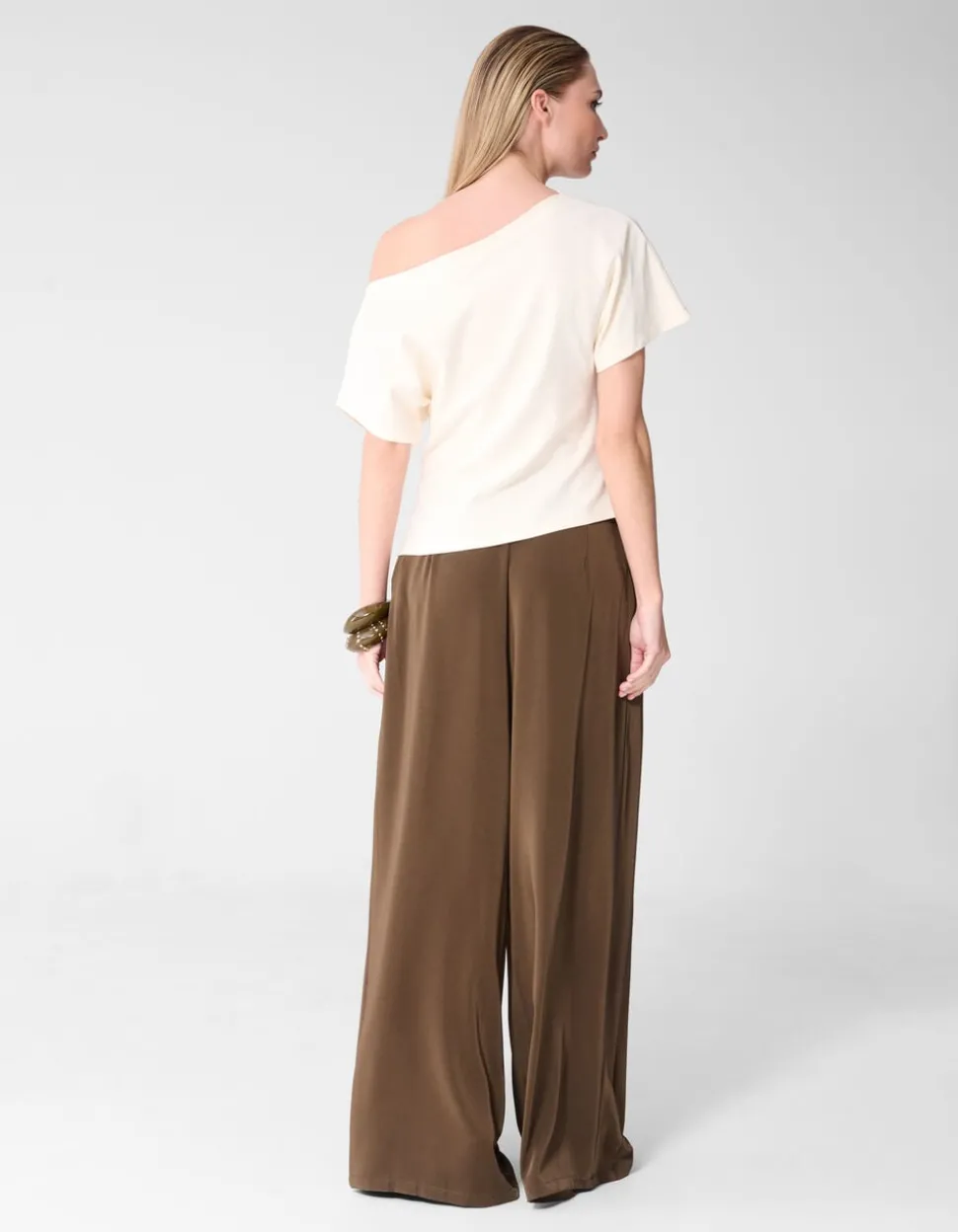 Pleated One Shoulder Top Gebroken Wit By Fred