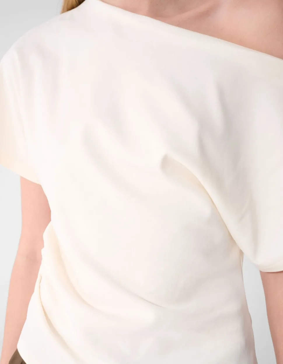 Pleated One Shoulder Top Gebroken Wit By Fred