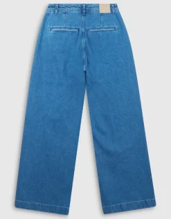 Pleated Wide Leg Fit Jeans Mediumstone
