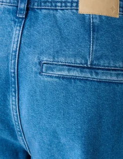 Pleated Wide Leg Fit Jeans Mediumstone