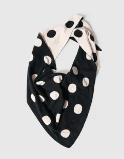 Polkadot Triangel Sjaal Zwart/Wit
