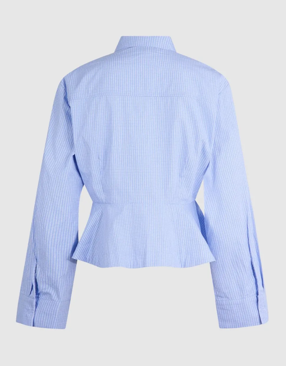 Poplin Peplum Blouse Blauw