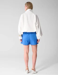 Poplin Short Blauw