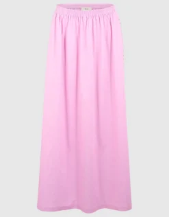 Poplin Studs Maxi Rok Roze