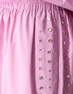 Poplin Studs Maxi Rok Roze