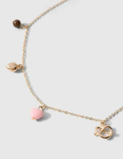 Pretzel Charm Ketting Goud