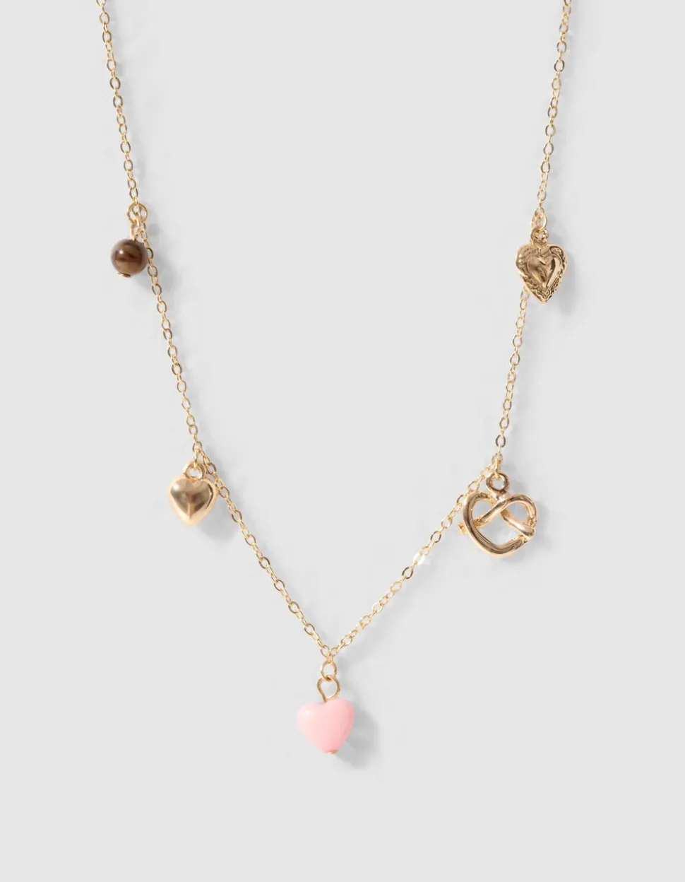 Pretzel Charm Ketting Goud