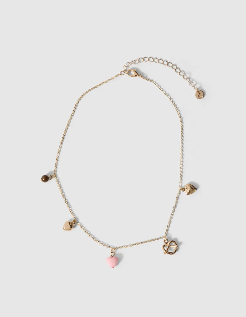 Pretzel Charm Ketting Goud