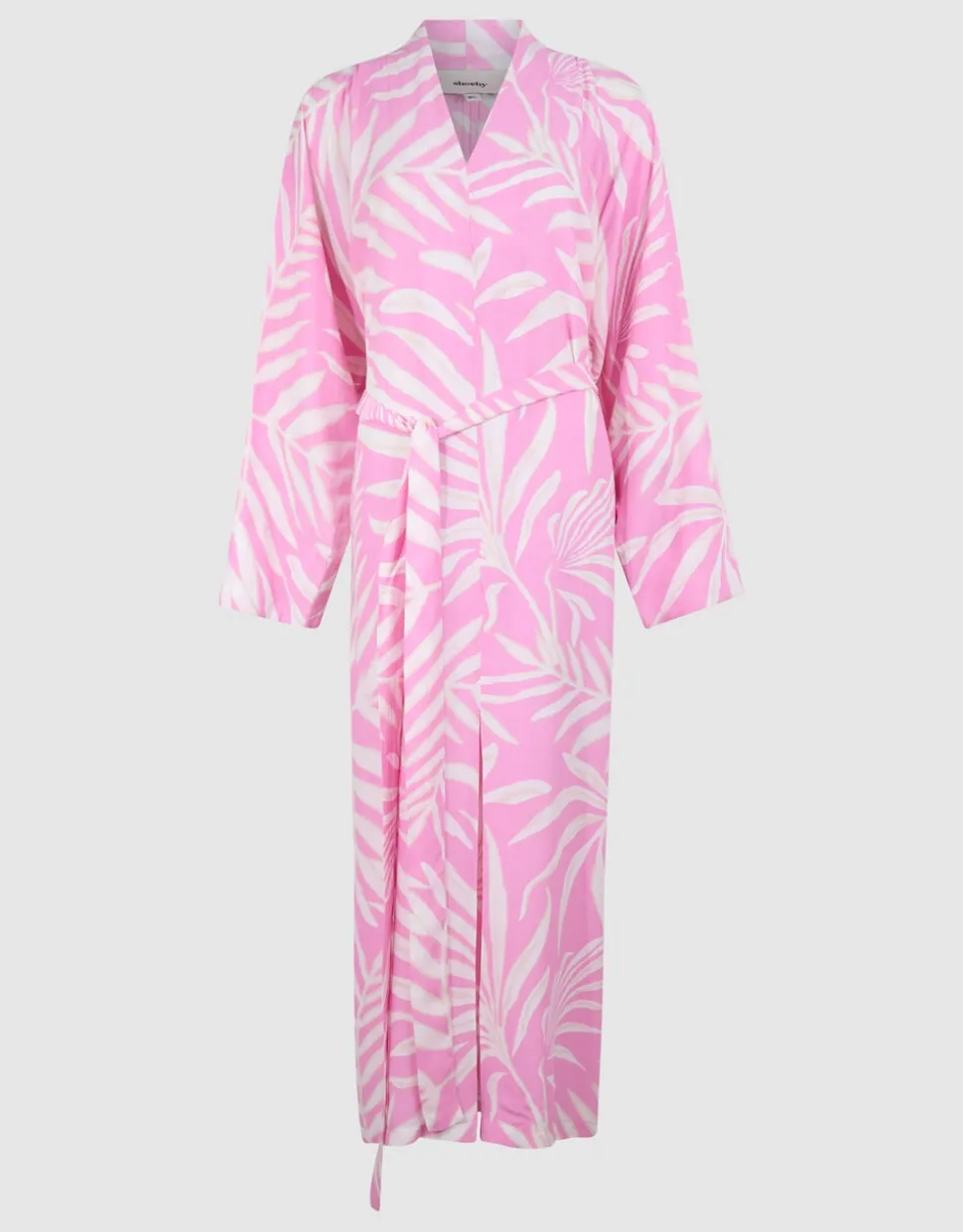 Printed Kimono Maxi Jurk Lichtroze