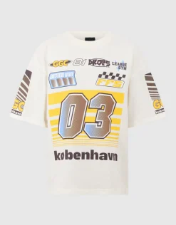 Race Artwork T-shirt Gebroken Wit