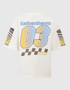 Race Artwork T-shirt Gebroken Wit