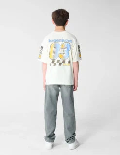 Race Artwork T-shirt Gebroken Wit