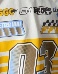 Race Artwork T-shirt Gebroken Wit