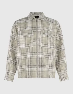 Relaxed Fit Check Overshirt Lichtgroen