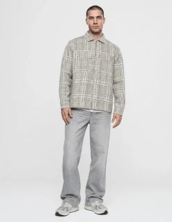 Relaxed Fit Check Overshirt Lichtgroen