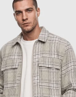 Relaxed Fit Check Overshirt Lichtgroen