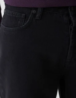 Relaxed Fit Jeans Washed Zwart