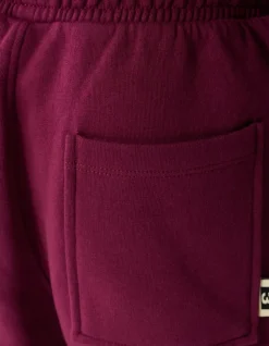 Relaxed Fit Sporty Broek Donkerrood