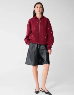 Relaxed Fit Vegan Leren Short Zwart