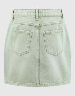Rhinestone Denim Rok Groen