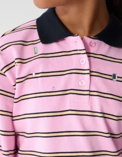 Rhinestone Longsleeve Polo Roze
